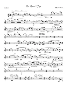 Cover for String Quartet Sheet Music, Vol 2 showing Ravels Mother Goose arranged for string quartet