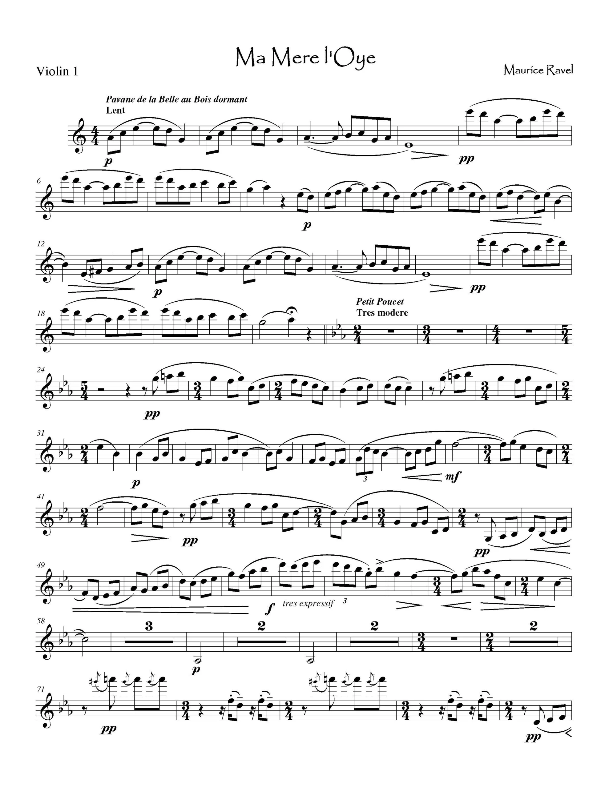 Cover for String Quartet Sheet Music, Vol 2 showing Ravels Mother Goose arranged for string quartet