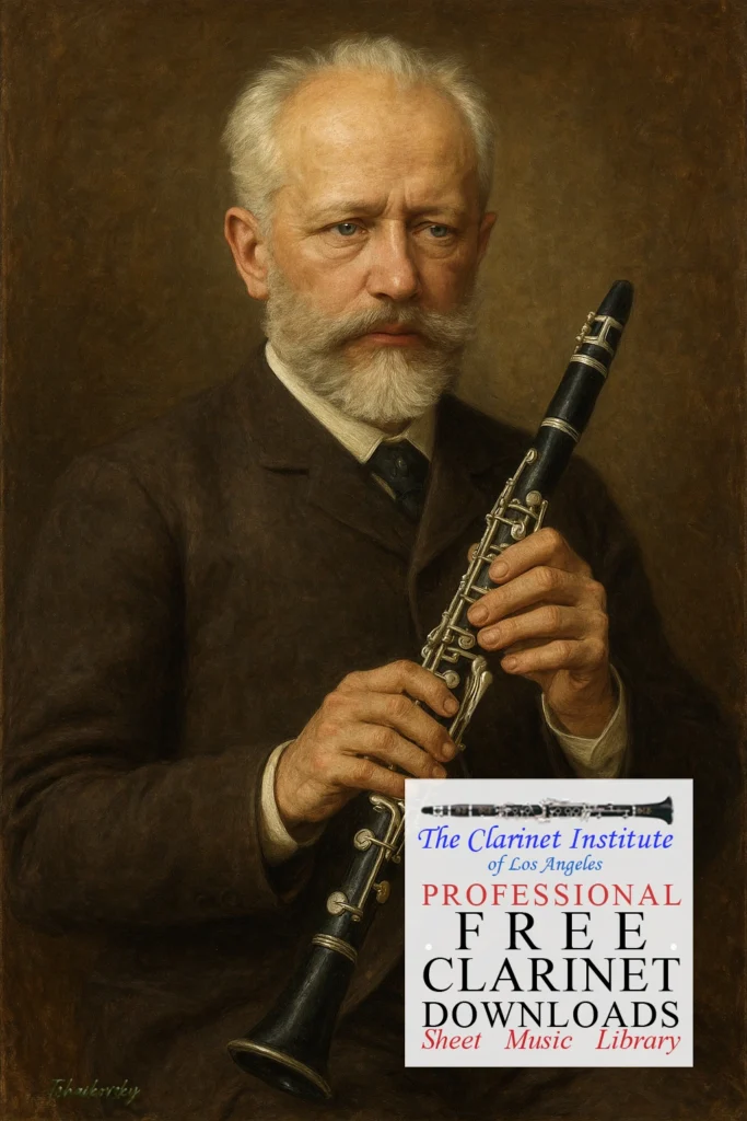 Clarinet - Tchaikovsky holding a clarinet