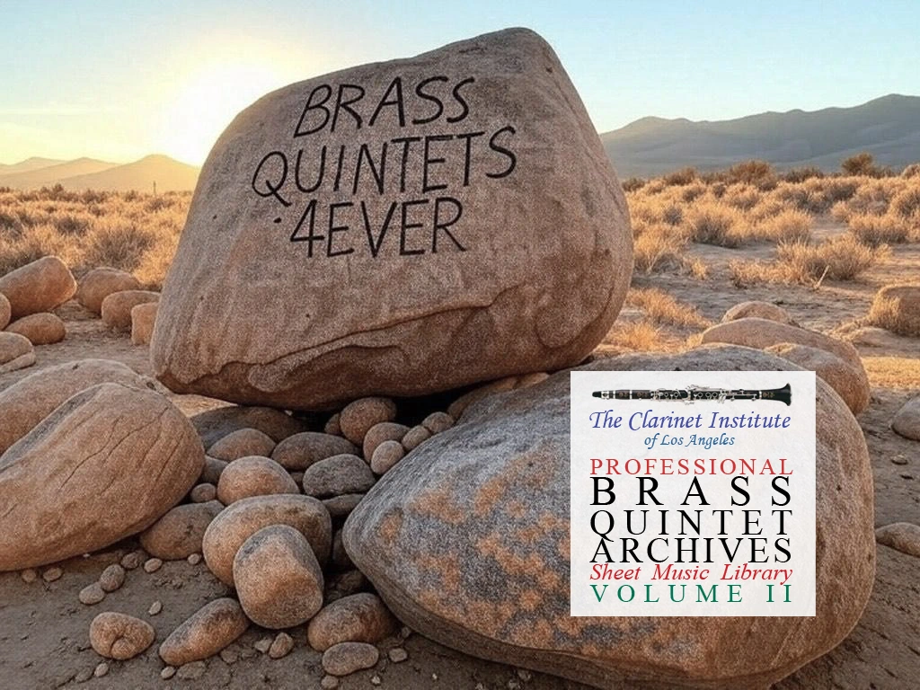 Cover for Brass Quintet sheet music, Vol. 2 depicting desert rocks