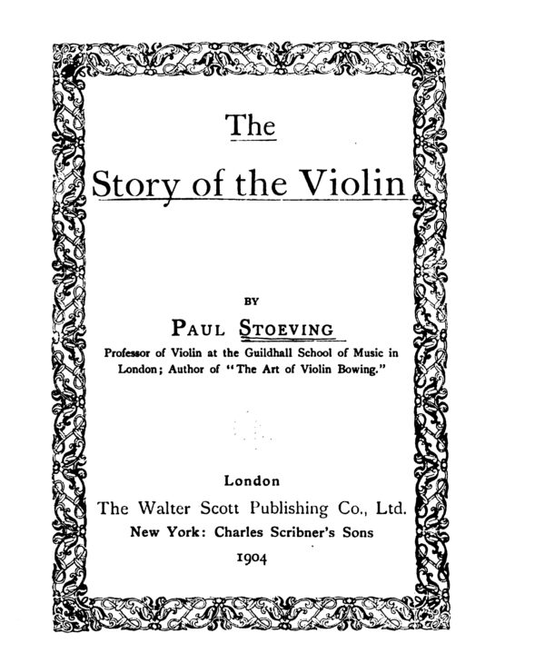 Cover of The story of the violin (1904)