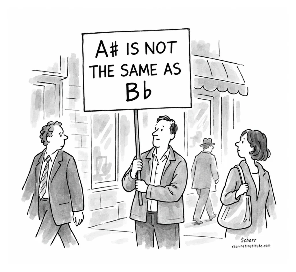 A# not the same as Bb